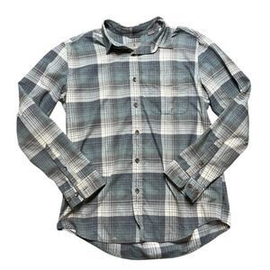 ROYAL ROBBINS Blue and Gray Plaid Button Down Shirt Size Large